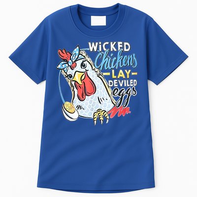 Wicked Chickens Lay Deviled Eggs Funny Chicken Lovers Tall T-Shirt