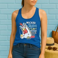 Wicked Chickens Lay Deviled Eggs Funny Chicken Lovers Womens Tank Top