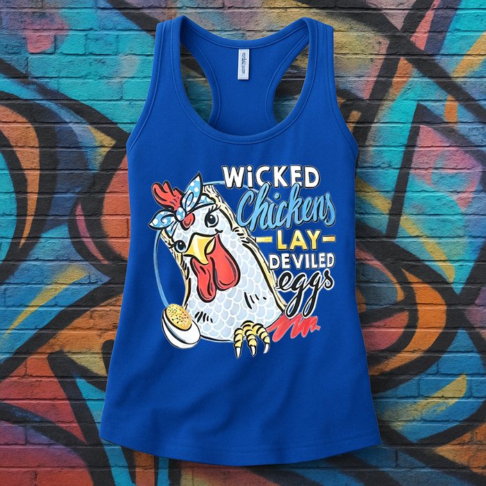Wicked Chickens Lay Deviled Eggs Funny Chicken Lovers Womens Tank Top
