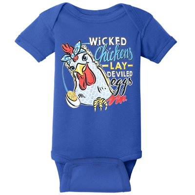 Wicked Chickens Lay Deviled Eggs Funny Chicken Lovers Baby Bodysuit