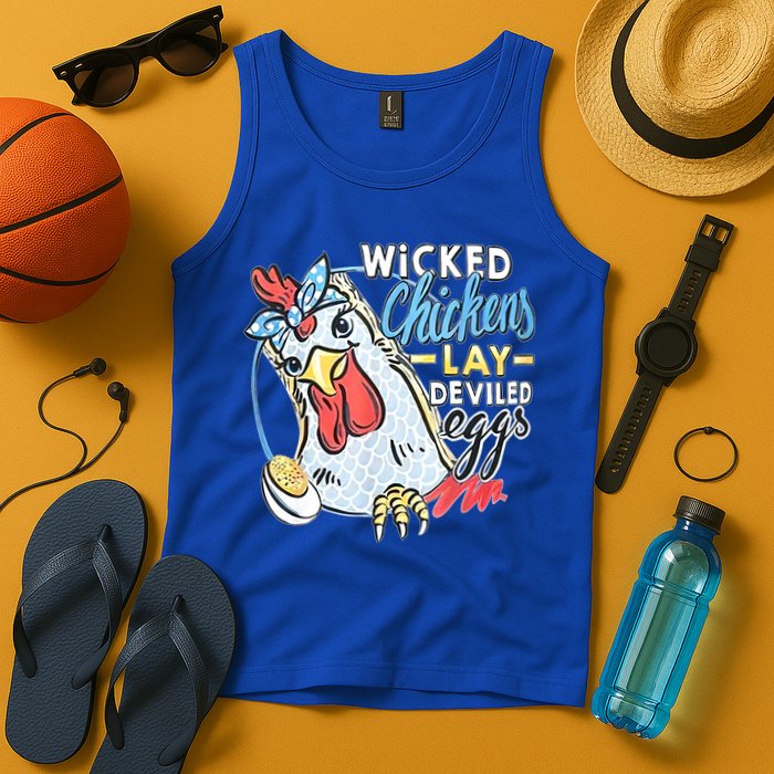 Wicked Chickens Lay Deviled Eggs Funny Chicken Lovers Tank Top
