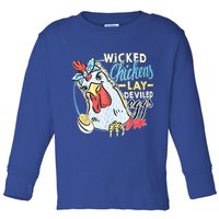 Wicked Chickens Lay Deviled Eggs Funny Chicken Lovers Toddler Long Sleeve Shirt