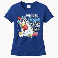 Wicked Chickens Lay Deviled Eggs Funny Chicken Lovers Womens T-Shirt