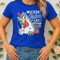 Wicked Chickens Lay Deviled Eggs Funny Chicken Lovers Womens T-Shirt