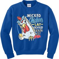 Wicked Chickens Lay Deviled Eggs Funny Chicken Lovers Kids Sweatshirt