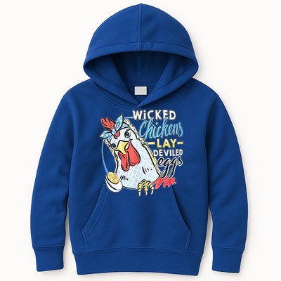 Wicked Chickens Lay Deviled Eggs Funny Chicken Lovers Kids Hoodie
