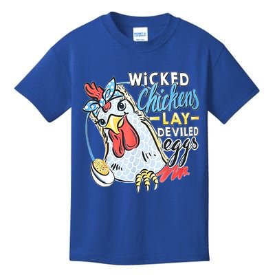 Wicked Chickens Lay Deviled Eggs Funny Chicken Lovers Kids T-Shirt