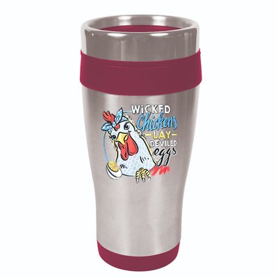 Wicked Chickens Lay Deviled Eggs Funny Chicken Lovers 16oz Travel Tumbler