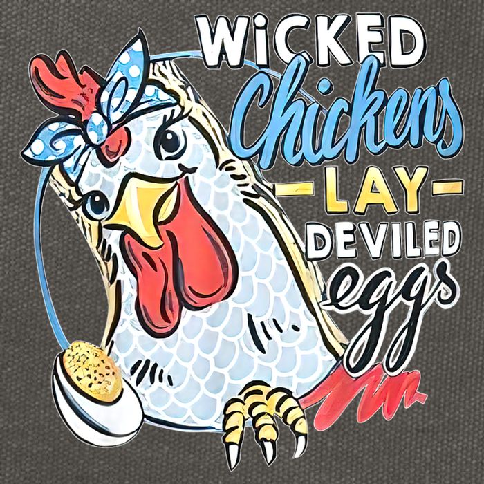 Wicked Chickens Lay Deviled Eggs Funny Chicken Lovers Cotton Canvas Backpack