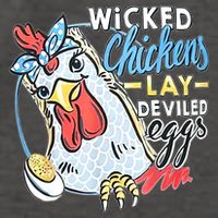 Wicked Chickens Lay Deviled Eggs Funny Chicken Lovers Vector Backpack