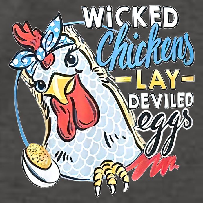 Wicked Chickens Lay Deviled Eggs Funny Chicken Lovers Vector Backpack