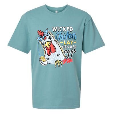 Wicked Chickens Lay Deviled Eggs Funny Chicken Lovers Sueded Cloud Jersey T-Shirt
