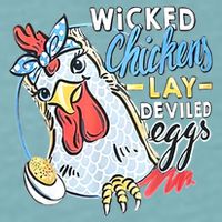 Wicked Chickens Lay Deviled Eggs Funny Chicken Lovers Sueded Cloud Jersey T-Shirt