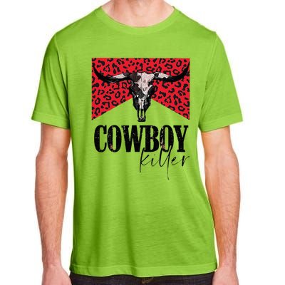 Western Cowgirl Leopard Punchy Cowboy Killers Bull Horn Adult ChromaSoft Performance T-Shirt