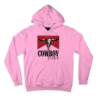 Western Cowgirl Leopard Punchy Cowboy Killers Bull Horn Hoodie