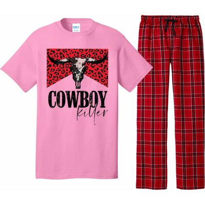 Western Cowgirl Leopard Punchy Cowboy Killers Bull Horn Pajama Set