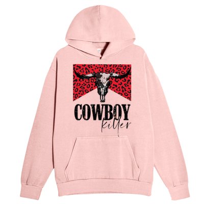 Western Cowgirl Leopard Punchy Cowboy Killers Bull Horn Urban Pullover Hoodie