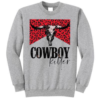 Western Cowgirl Leopard Punchy Cowboy Killers Bull Horn Sweatshirt