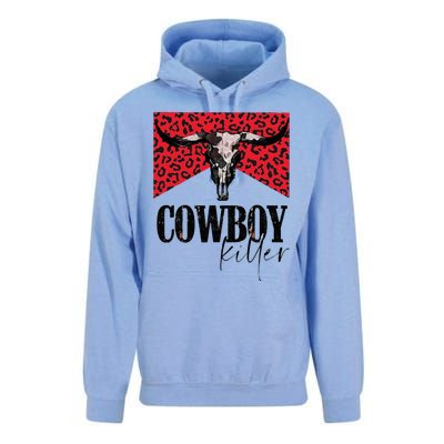 Western Cowgirl Leopard Punchy Cowboy Killers Bull Horn Unisex Surf Hoodie