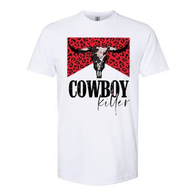 Western Cowgirl Leopard Punchy Cowboy Killers Bull Horn Softstyle CVC T-Shirt