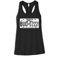 Wo Country Love Gilley's Bud N Sissy Texas Cowboy License Gift  Women's Racerback Tank