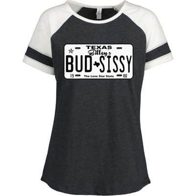 Wo Country Love Gilley's Bud N Sissy Texas Cowboy License Gift  Enza Ladies Jersey Colorblock Tee