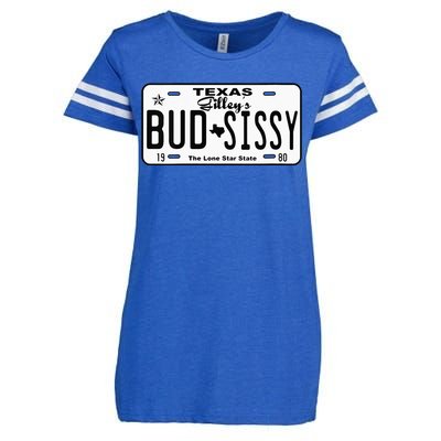 Wo Country Love Gilley's Bud N Sissy Texas Cowboy License Gift  Enza Ladies Jersey Football T-Shirt