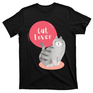 Wo Cat Lover Cat Mom Cute Cat Illustration Wo T-Shirt