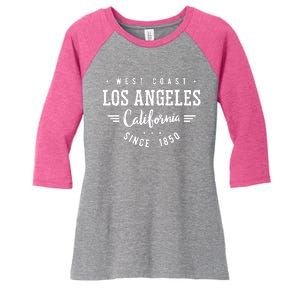 West Coast Los Angeles California Since 1850 Women's Tri-Blend 3/4-Sleeve Raglan Shirt