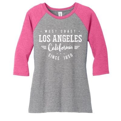 West Coast Los Angeles California Since 1850 Women's Tri-Blend 3/4-Sleeve Raglan Shirt