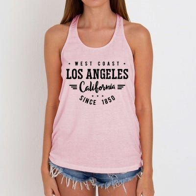 West Coast Los Angeles California Since 1850 Women's Knotted Racerback Tank