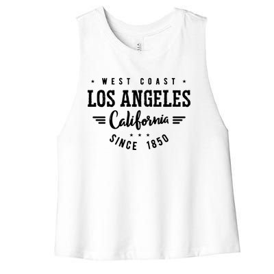 West Coast Los Angeles California Since 1850 Women's Racerback Cropped Tank