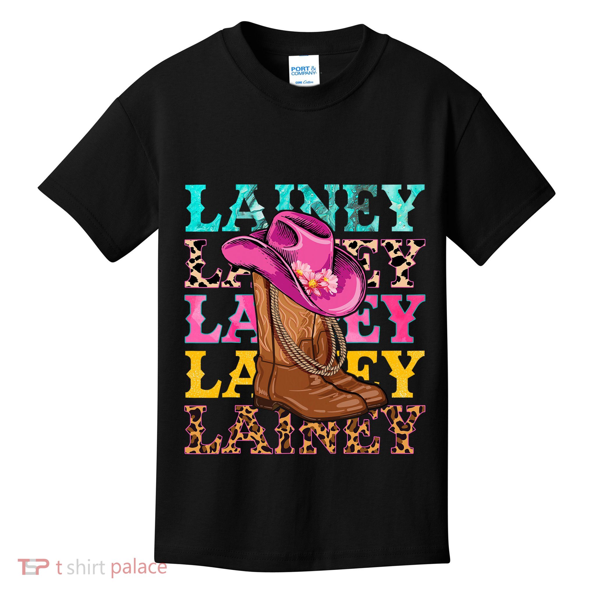 Western Cowgirl Lainey First Name Personalized Birthday Kids T-Shirt