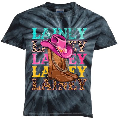 Western Cowgirl Lainey First Name Personalized Birthday Kids Tie-Dye T-Shirt