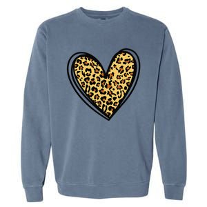 Women's Cheetah Leopard Heart Prints Love Valentine Day Garment-Dyed Sweatshirt