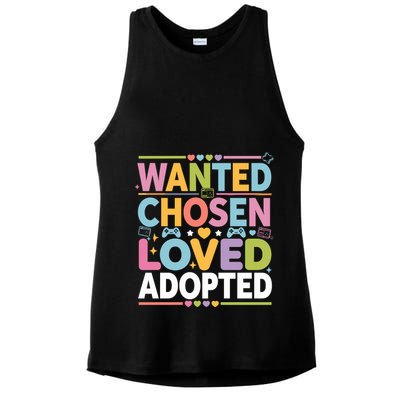 Wanted Chosen Loved Adopted Adoption Ladies PosiCharge Tri-Blend Wicking Tank