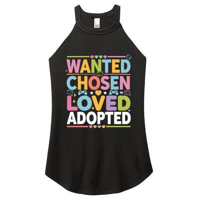 Wanted Chosen Loved Adopted Adoption Women's Perfect Tri Rocker Tank