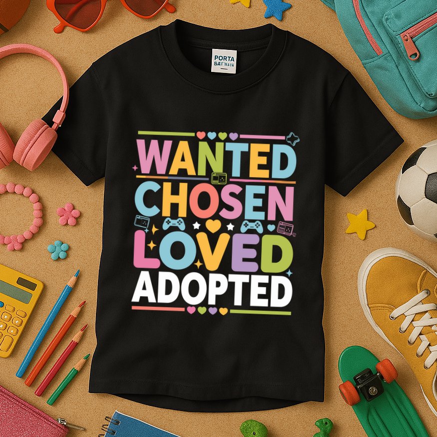Wanted Chosen Loved Adopted Adoption Kids T-Shirt