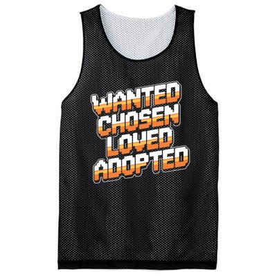 Wanted Chosen Loved Adopted Funny Adoption Day Mesh Reversible Basketball Jersey Tank