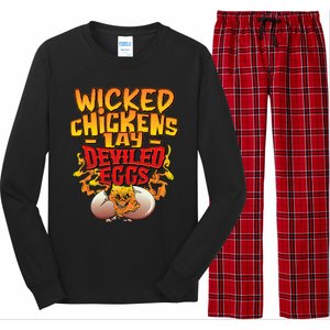 Wicked Chickens Lay Deviled Eggs Funny Chicken Lovers Long Sleeve Pajama Set