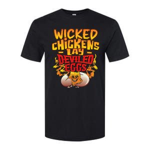 Wicked Chickens Lay Deviled Eggs Funny Chicken Lovers Softstyle CVC T-Shirt