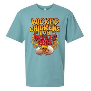 Wicked Chickens Lay Deviled Eggs Funny Chicken Lovers Sueded Cloud Jersey T-Shirt