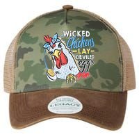 Wicked Chickens Lay Deviled Eggs Funny Chicken Lovers Legacy Tie Dye Trucker Hat