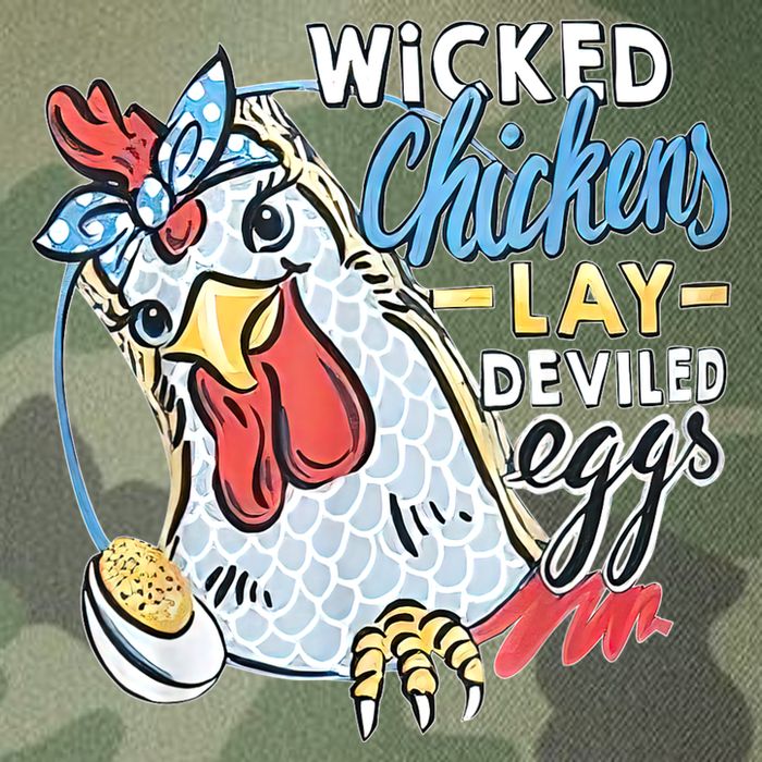 Wicked Chickens Lay Deviled Eggs Funny Chicken Lovers Legacy Tie Dye Trucker Hat