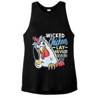 Wicked Chickens Lay Deviled Eggs Funny Chicken Lovers Ladies PosiCharge Tri-Blend Wicking Tank