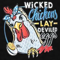 Wicked Chickens Lay Deviled Eggs Funny Chicken Lovers Ladies PosiCharge Tri-Blend Wicking Tank