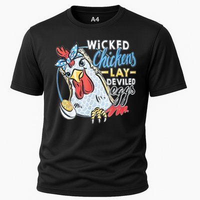 Wicked Chickens Lay Deviled Eggs Funny Chicken Lovers Cooling Performance Crew T-Shirt