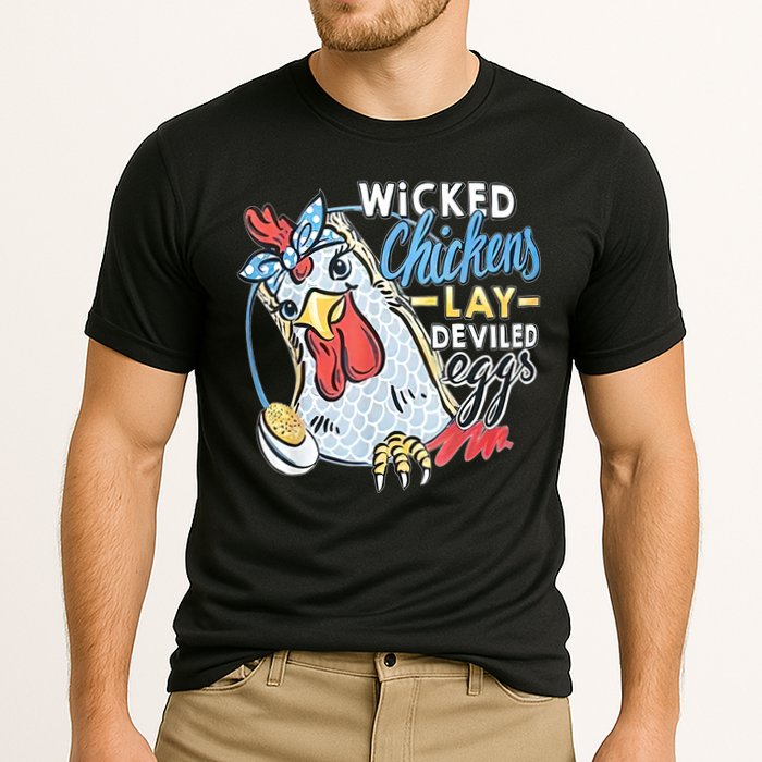 Wicked Chickens Lay Deviled Eggs Funny Chicken Lovers Performance Shirt