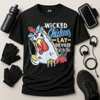 Wicked Chickens Lay Deviled Eggs Funny Chicken Lovers Performance Shirt