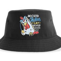 Wicked Chickens Lay Deviled Eggs Funny Chicken Lovers Sustainable Bucket Hat